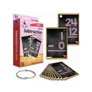 Star Right Multi Math Flashcards Pack - Subtraction, 1 Ring and 52 Punched Cards